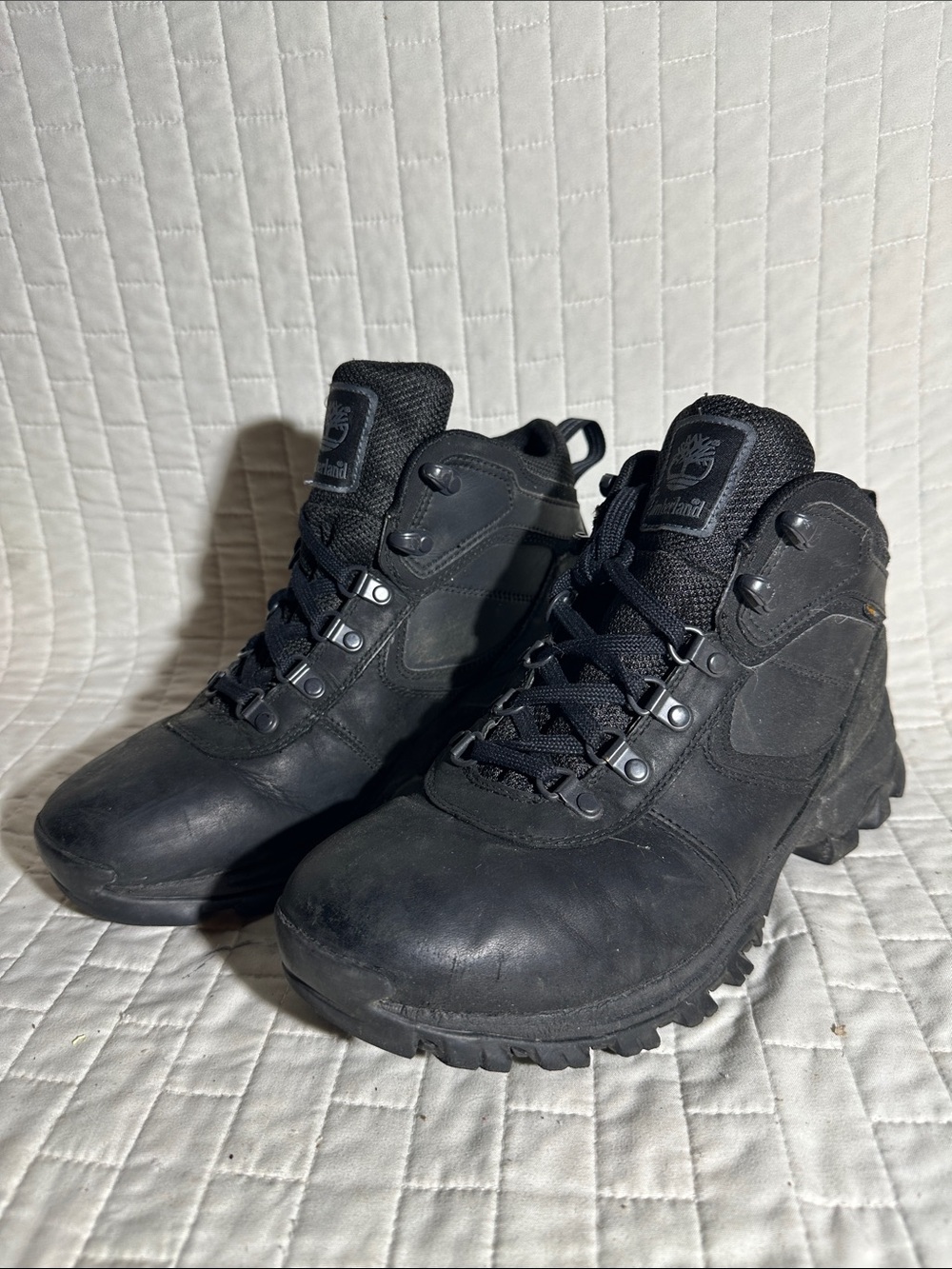 Timberland Men’s All-Black Rugged Lace-Up Boots. Mt. Maddsen Waterproof Hiking